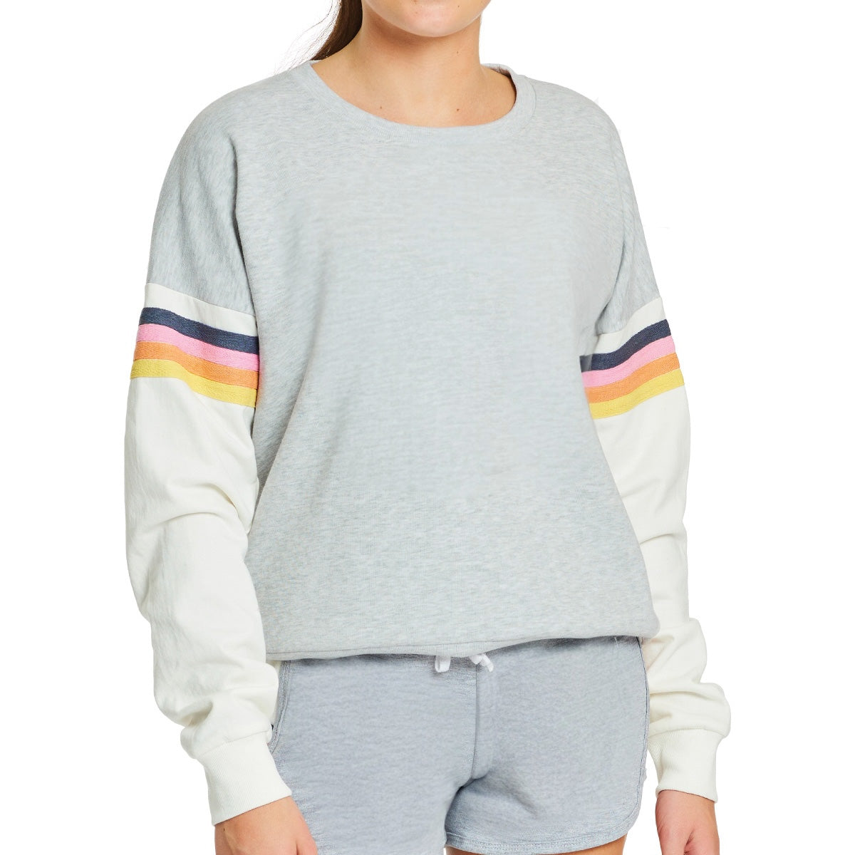 Rainbow Stripe Fleece Crewneck | Super Soft Men